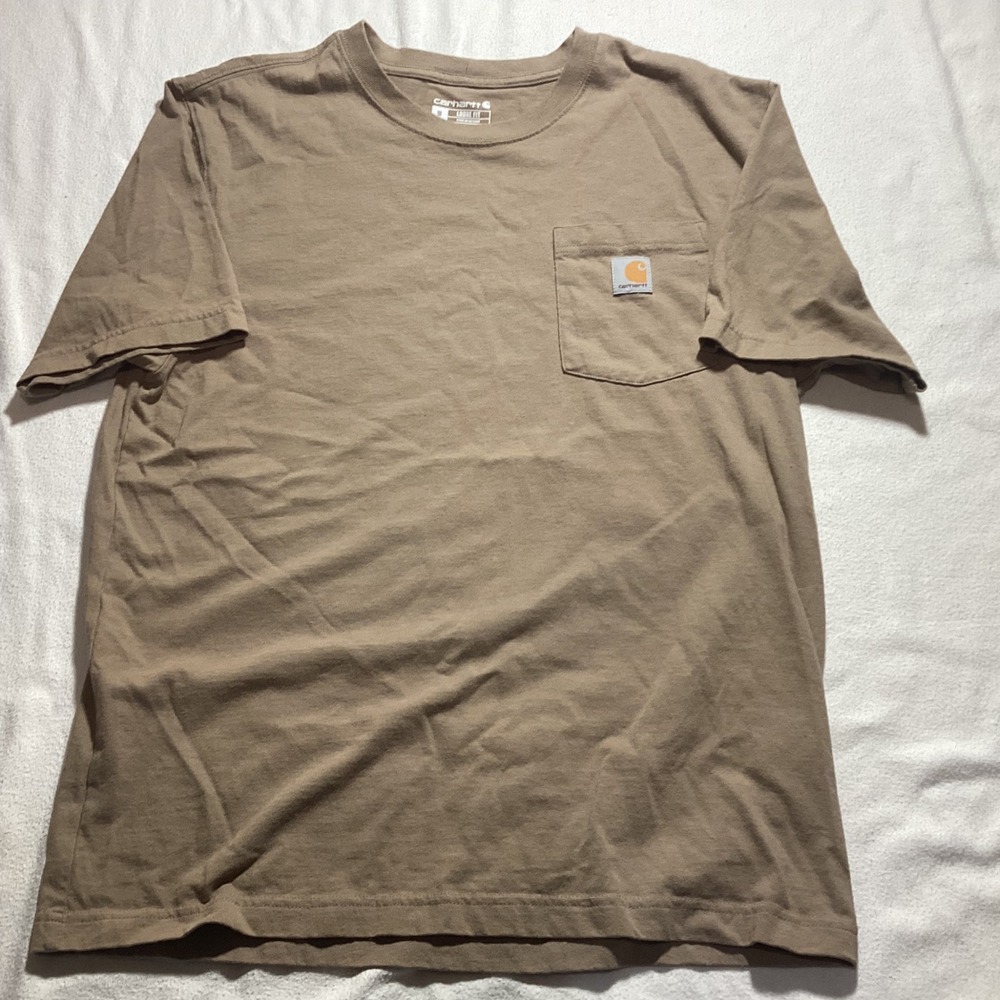 Carhartt Mens K87 Loose Fit Pocket T-Shirt Desert Tan Brown Size M K87-M
